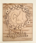 3mm mdf Rectangular Woodland Swans Plaque