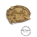 3mm mdf Space Rocket Name Oval Plaque or Box topper