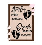 3mm mdf Two Baby Announcements Rectangle Plaque