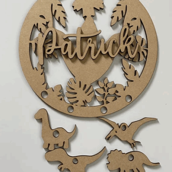 3mm mdf Laser Cut Dinosaur Dream Catcher