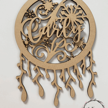 3mm mdf Snowflake Hanging Hoop