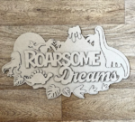 3mm mdf Roarsome Dreams Dinosaur Mountain Plaque