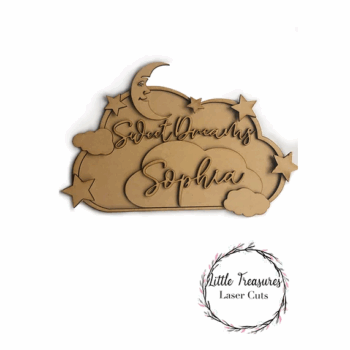 3mm mdf Sweet Dreams Cloud Plaque