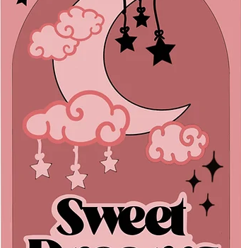 3mm mdf Sweet Dreams Cloud/Moon Rectangular Plaque