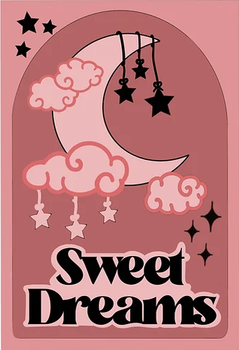 3mm mdf Sweet Dreams Cloud/Moon Rectangular Plaque