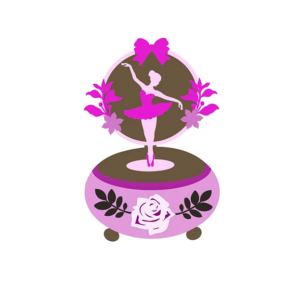 3mm mdf Ballerina Music Box (Rose Theme)