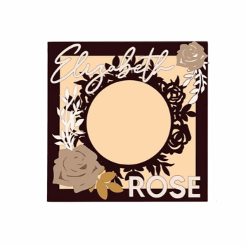 3mm mdf Floral Wreath Name Frame