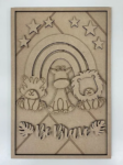 3mm mdf Rectangular Jungle Animals & Rainbow Plaque
