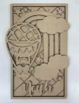 3mm mdf Rectangular Animal Hot Air Balloon Plaque