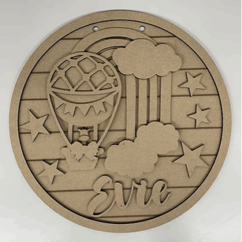 3mm mdf Animal Hot Air Balloon Circular Version