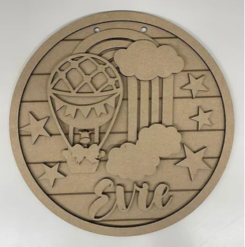 3mm mdf Animal Hot Air Balloon Circular Version