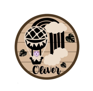 3mm mdf Dinosaur Hot Air Balloon Plaque