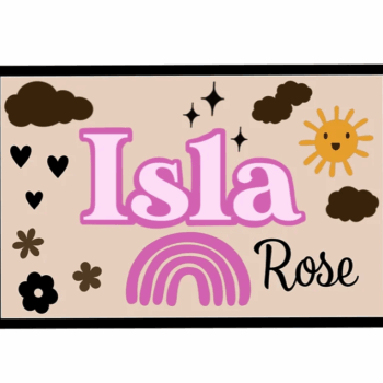 3mm mdf Rectangular Sunshine, Rainbow, Cloud Plaque