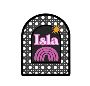 3mm mdf Arched Rattan Rainbow Plaque