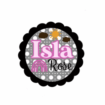 3mm mdf Scalloped Rattan Rainbow/Sunshine Plaque