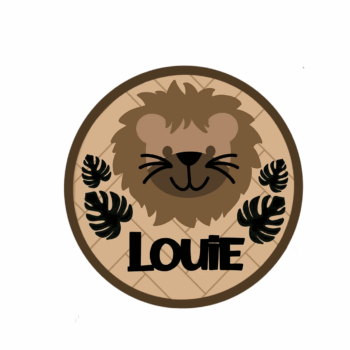 3mm mdf Lion & Leaves Circular Plaque