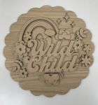 3mm mdf Wild Child Scalloped Flower Plaque
