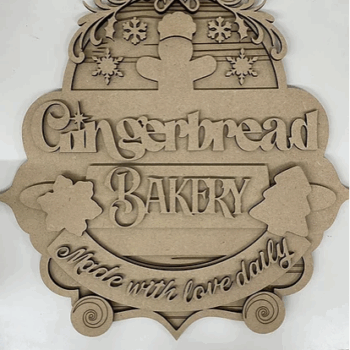 3mm mdf Gingerbread Bakery Plaque