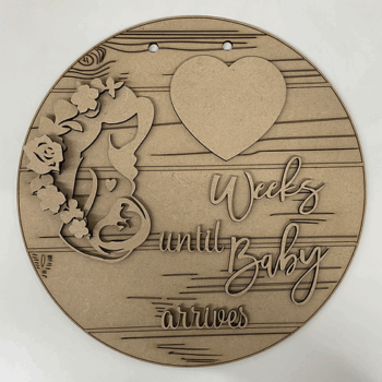 3mm mdf Mother and Baby Countdown Plaque