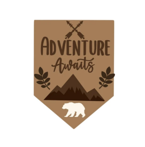 3mm mdf Adventure Awaits Flag