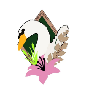 3mm mdf (Swan) Woodland Animal Head & Leaves Plaque