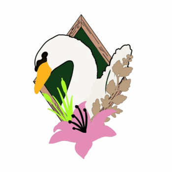 3mm mdf (Swan) Woodland Animal Head & Leaves Plaque