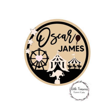 3mm mdf Multi-Names Circus Plaque