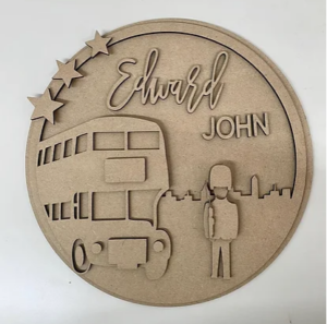 3mm mdf Multi-Names Bus & Skyline Plaque