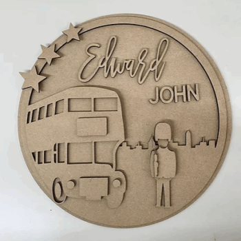 3mm mdf Multi-Names Bus & Skyline Plaque