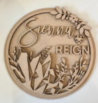 3mm mdf Multi-Names Crystals & Flowers Plaque