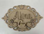 3mm mdf Swan Oval Name Plaque