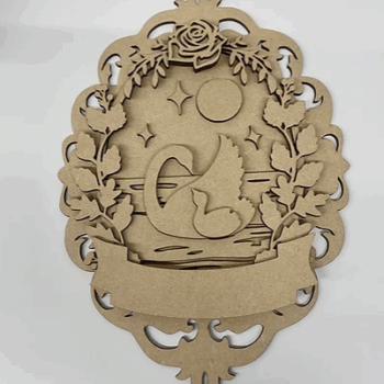 3mm mdf Swans Oval Plaque