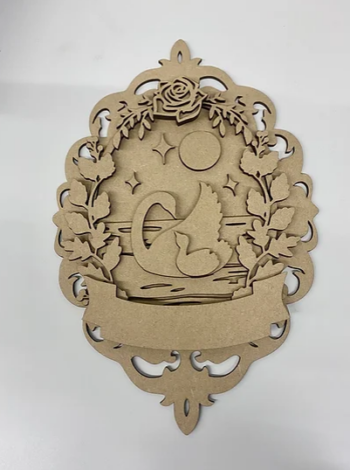 3mm mdf Swans Oval Plaque