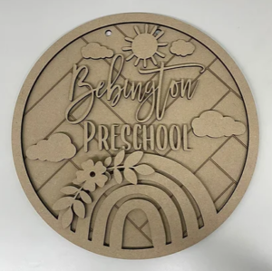 3mm mdf Boho Rainbow & Sun Plaque