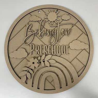 3mm mdf Boho Rainbow & Sun Plaque