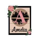 3mm mdf Rectangular Initial Floral Plaque