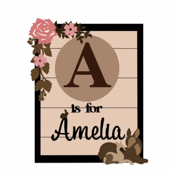 3mm mdf Rectangular Initial Woodland Animal Plaque