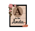 3mm mdf Rectangular Initial Woodland Animal Plaque