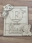 3mm mdf Rectangular Initial Jungle Animal Plaque