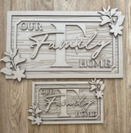3mm mdf Rectangular Family Initial (Theme 2)