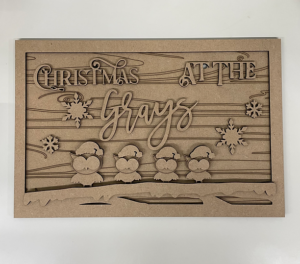 3mm mdf Family Stockings Rectangular Plaque