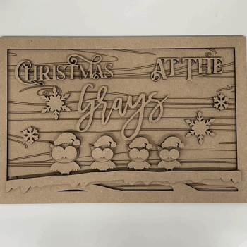 3mm mdf Family Stockings Rectangular Plaque