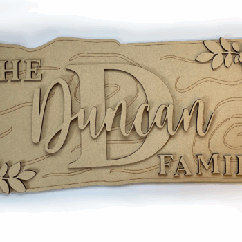3mm mdf Rectangular Family Initial Signpost Sign
