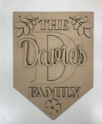3mm mdf Family Initial Flag