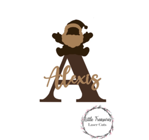 3mm mdf Santa Name & Initial
