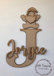 3mm mdf Santa Name & Initial