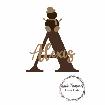 3mm mdf Snowman Name & Initial
