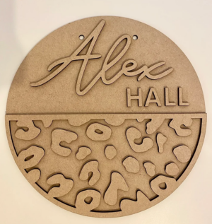 3mm mdf Half Leopard Print Plaque