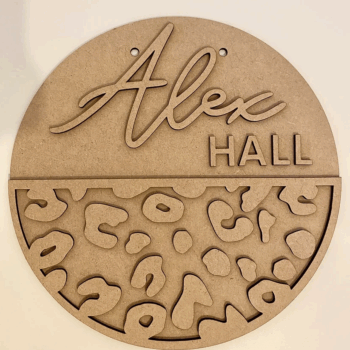 3mm mdf Half Leopard Print Plaque