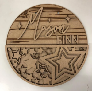 3mm mdf Half Star Plaque